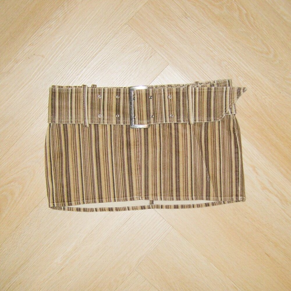 Jaded London Bowery Stripe Cord Mini Skirt
